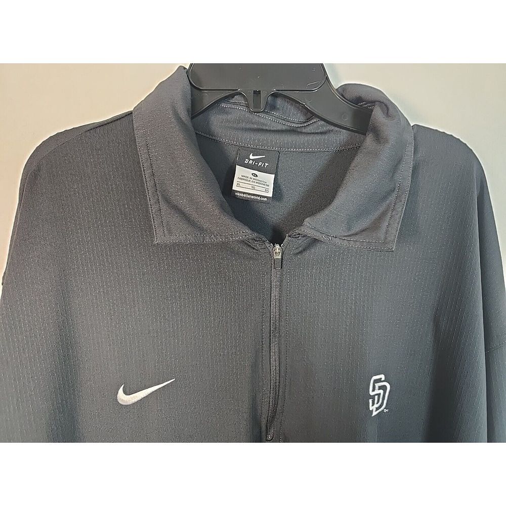 San Diego Padres Nike Dri Fit Quarter-zip Jacket Black-Size XL Long Sleeve Black